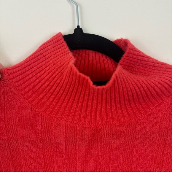 J. Crew | Coral Ribbed Turtleneck Sweater Merino Wool Blend Size XS - Picture 3 of 6